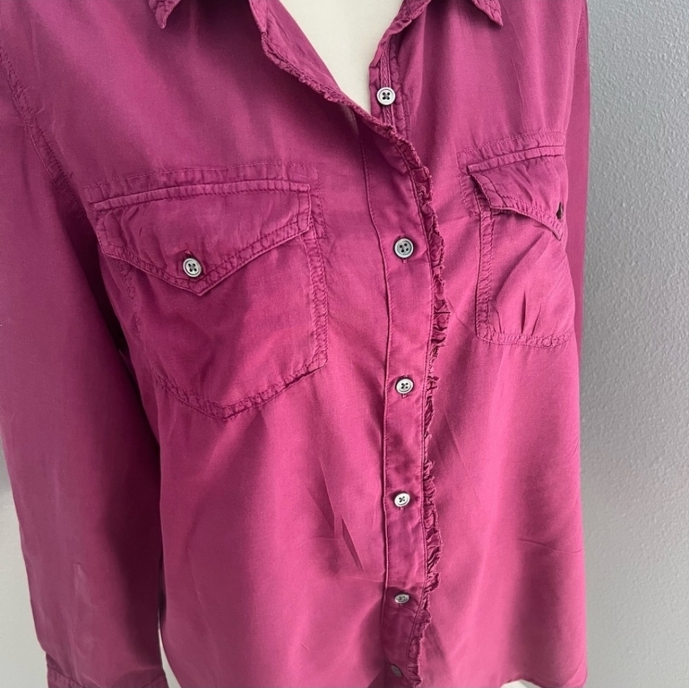 🌻Sundance Rich Purple Raspberry Button-Down Shirt - Picture 3 of 14